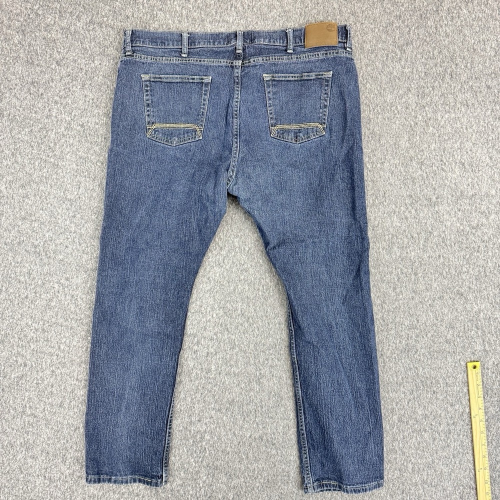 Timberland Work Wear Straight Fit Stretch Denim Jeans Blue Mens 42x30 - Picture 8 of 9